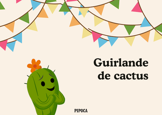Guirlande de cactus à imprimer, activité créative pour enfants.