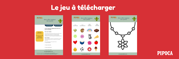 Jeu pour enfants, Mon collier de 4 perles magiques à imprimer, autour de l’estime de soi et de l’identité.